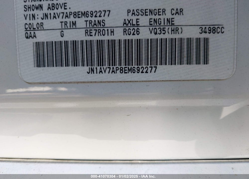 2014 INFINITI Q50 HYBRID VIN: JN1AV7AP8EM692277