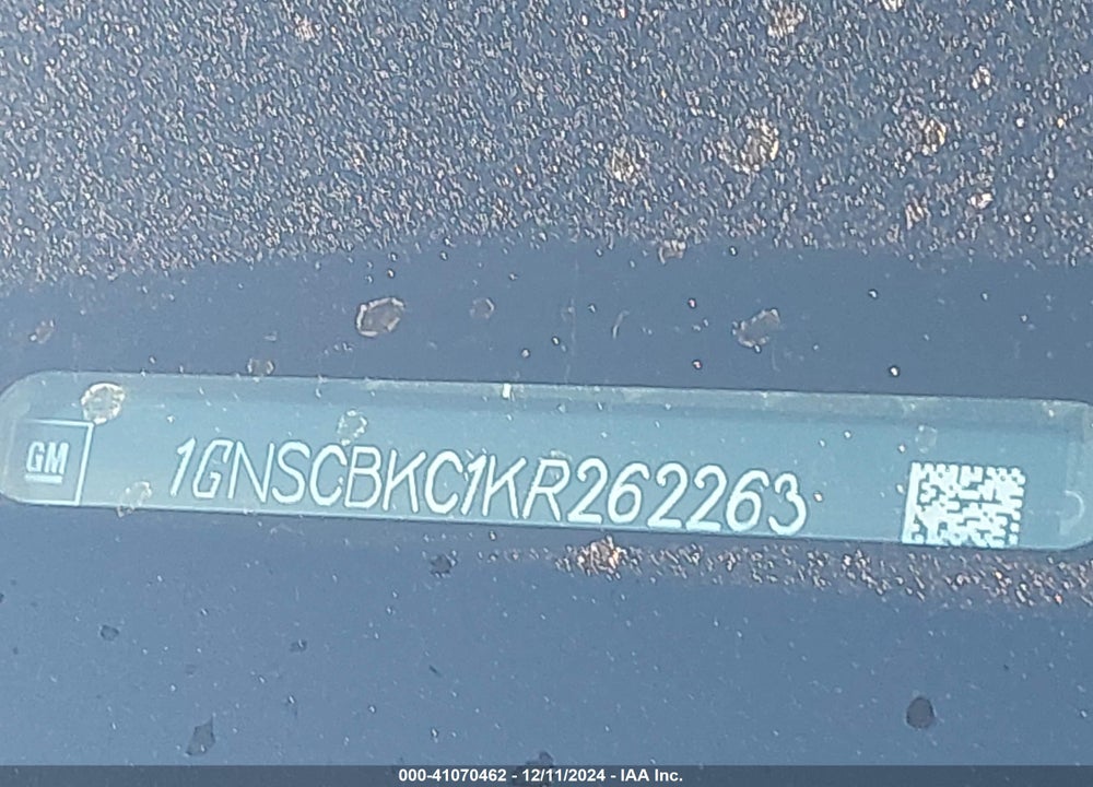 2019 CHEVROLET TAHOE LT VIN: 1GNSCBKC1KR262263