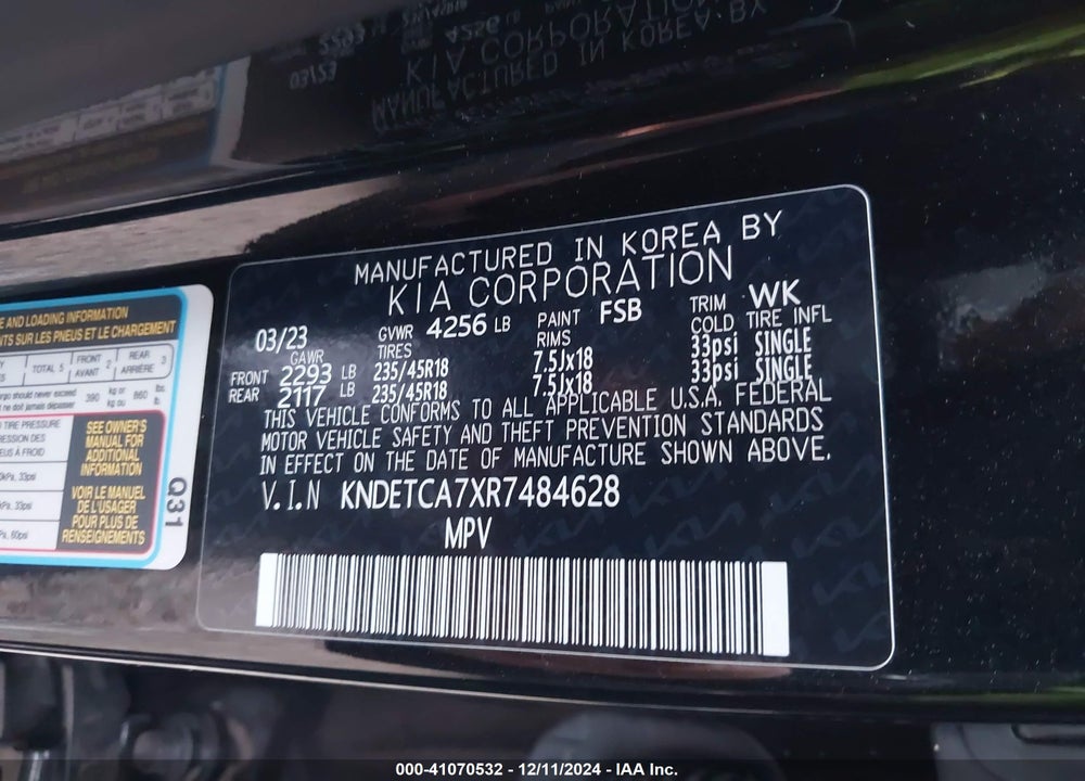 2024 KIA SELTOS SX TURBO VIN: KNDETCA7XR7484628