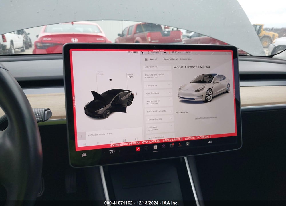 2018 TESLA MODEL 3 LONG RANGE/PERFORMANCE VIN: 5YJ3E1EBXJF067979