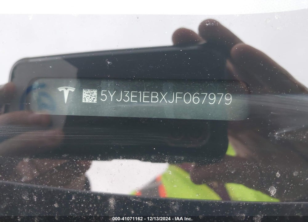 2018 TESLA MODEL 3 LONG RANGE/PERFORMANCE VIN: 5YJ3E1EBXJF067979