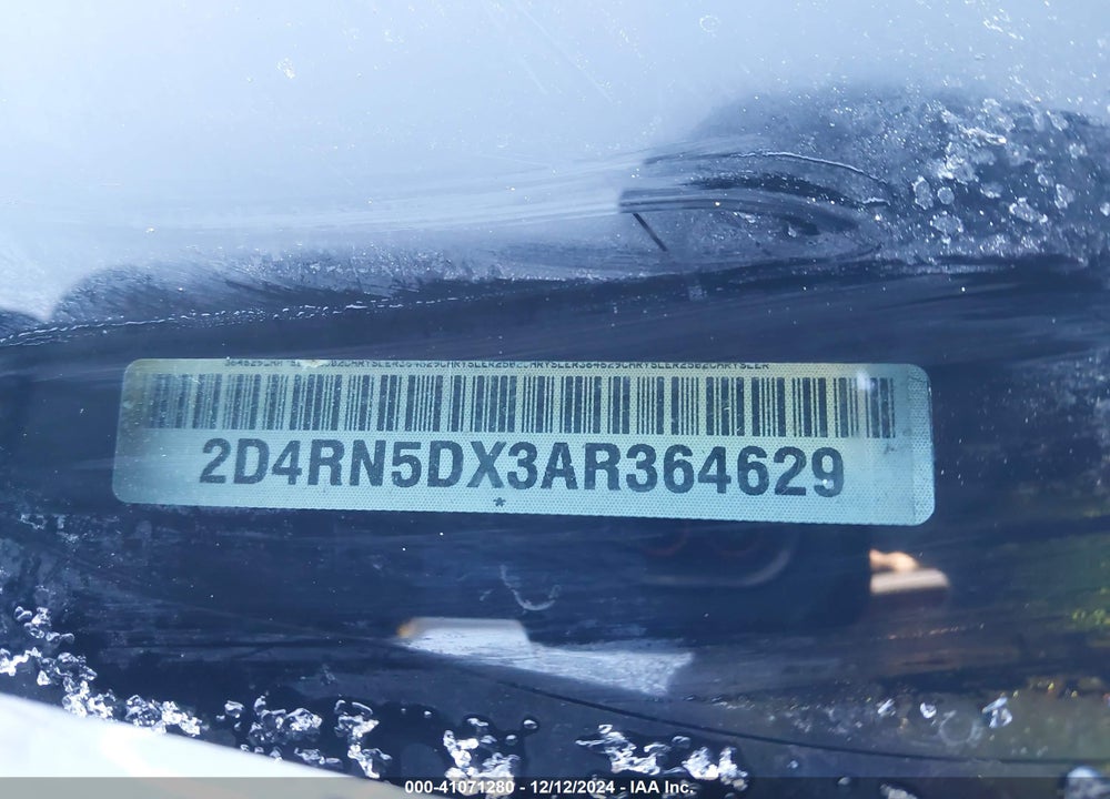 2010 DODGE GRAND CARAVAN SXT VIN: 2D4RN5DX3AR364629