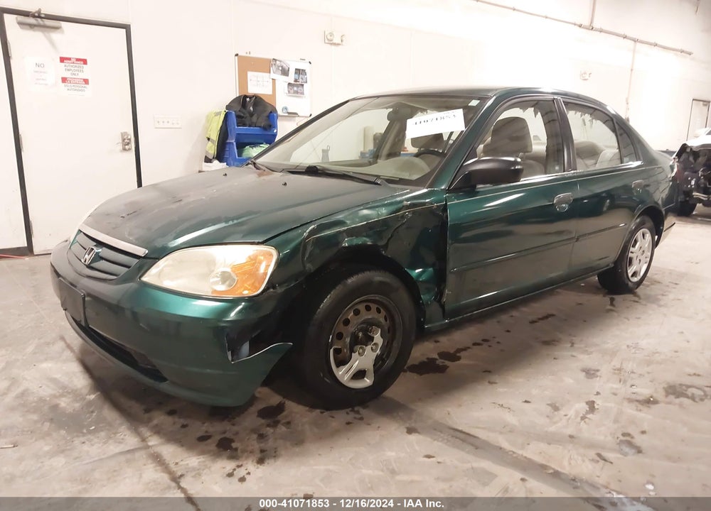 2001 HONDA CIVIC LX VIN: 1HGES15521L049017