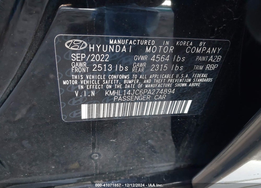 2023 HYUNDAI SONATA N LINE VIN: KMHL14JC6PA274894