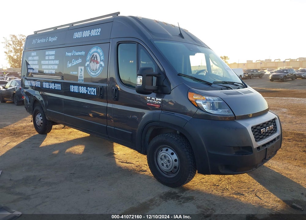 2022 RAM PROMASTER 2500 HIGH ROOF 159 WB VIN: 3C6LRVDGXNE136133