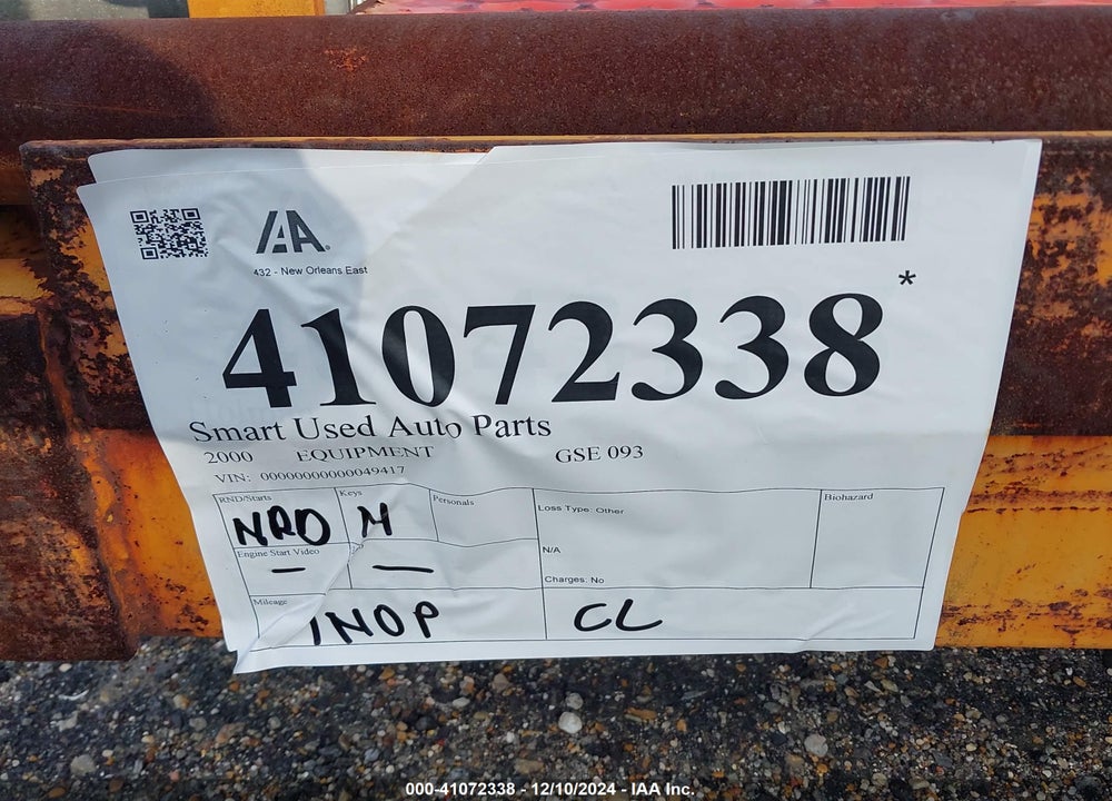 2000 EQUIPMENT GSE 093 VIN: 00000000000049417