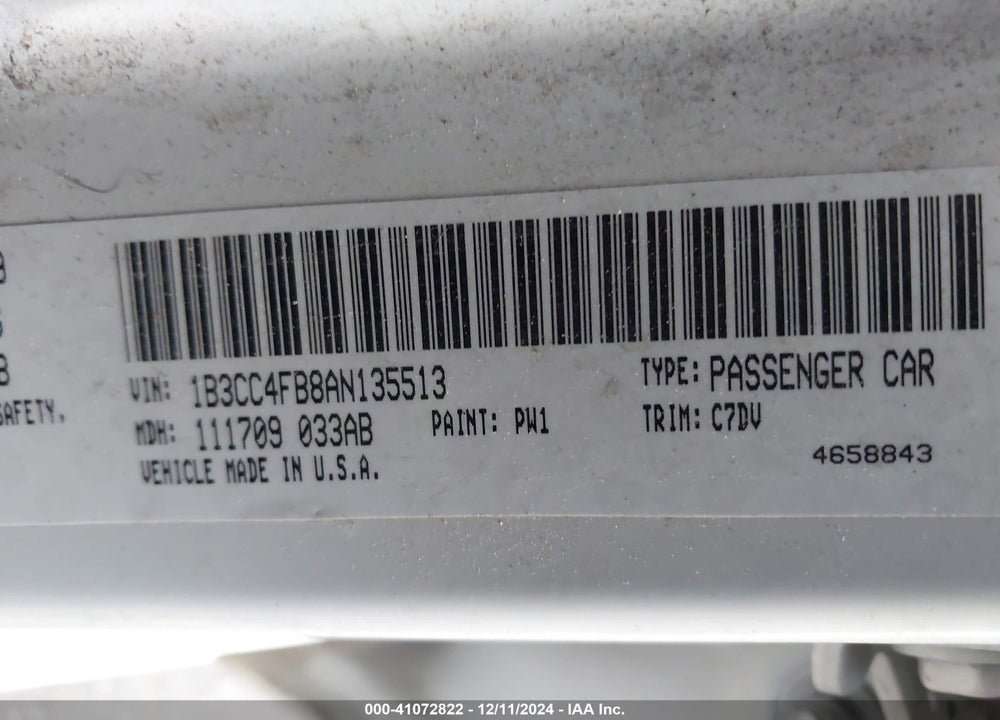 2010 DODGE AVENGER SXT VIN: 1B3CC4FB8AN135513