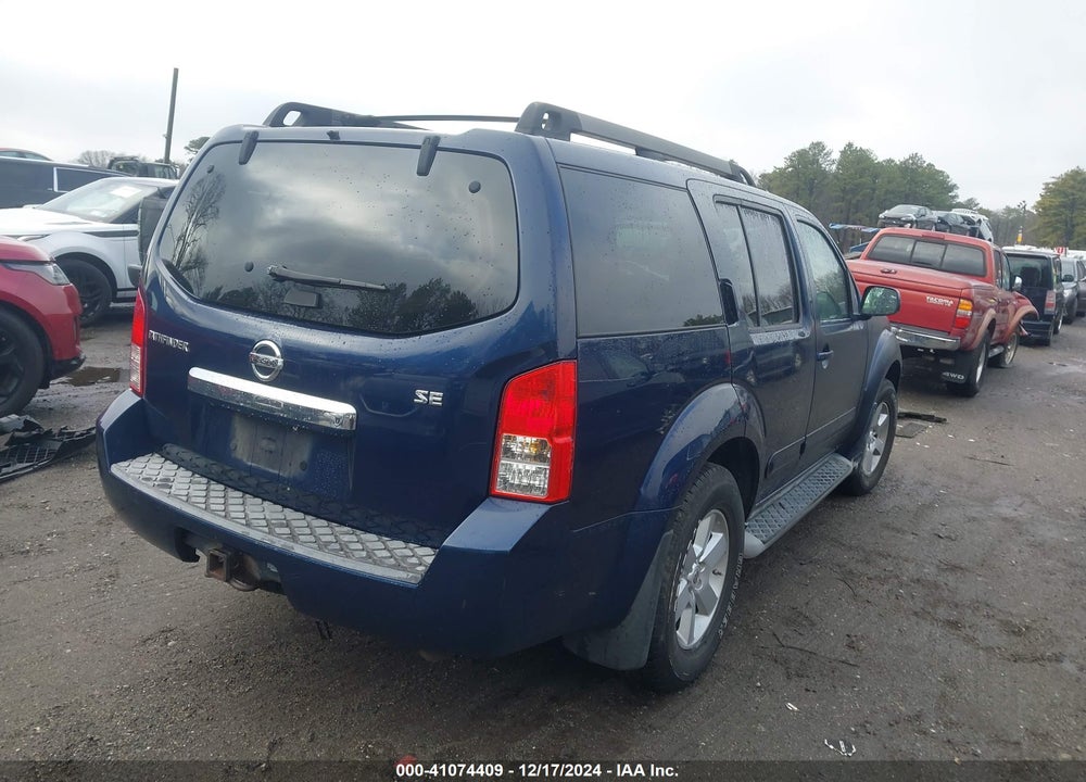 2008 NISSAN PATHFINDER SE VIN: 5N1AR18B78C648253