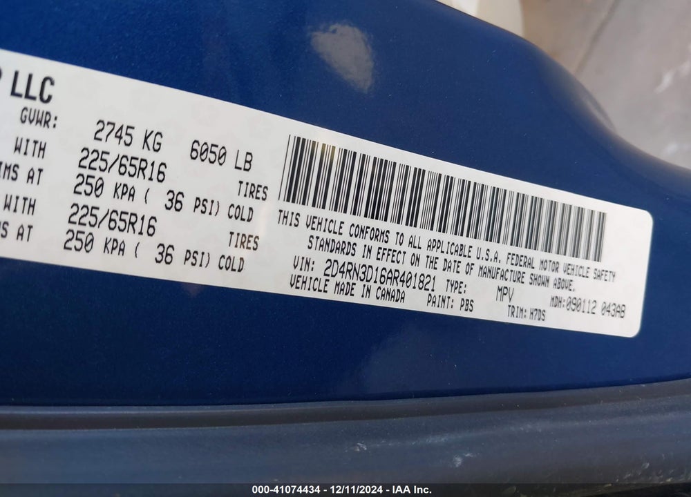 2010 DODGE GRAND CARAVAN HERO VIN: 2D4RN3D16AR401821