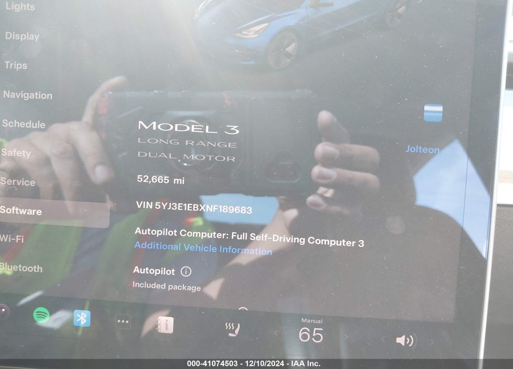 2022 TESLA MODEL 3 LONG RANGE DUAL MOTOR ALL-WHEEL DRIVE VIN: 5YJ3E1EBXNF189683