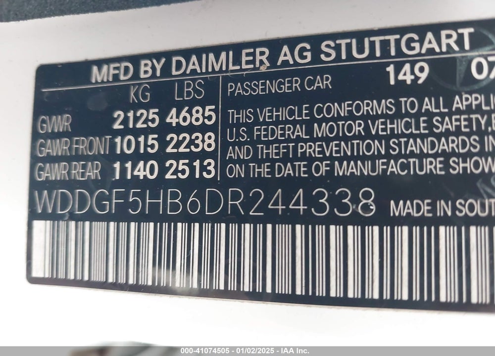 2013 MERCEDES-BENZ C 350 SPORT VIN: WDDGF5HB6DR244338