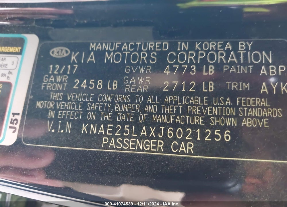 2018 KIA STINGER PREMIUM VIN: KNAE25LAXJ6021256