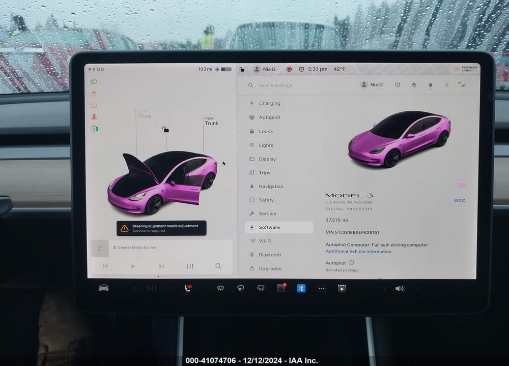 2020 TESLA MODEL 3 LONG RANGE DUAL MOTOR ALL-WHEEL DRIVE VIN: 5YJ3E1EB9LF628191
