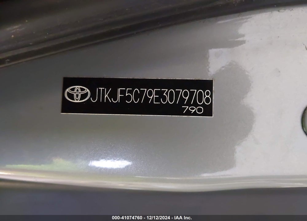 2014 SCION TC BASE (M6) VIN: JTKJF5C79E3079708
