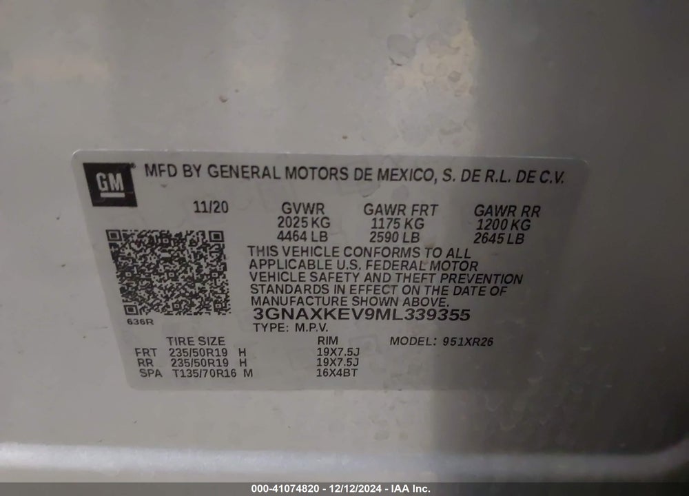 2021 CHEVROLET EQUINOX FWD LT VIN: 3GNAXKEV9ML339355