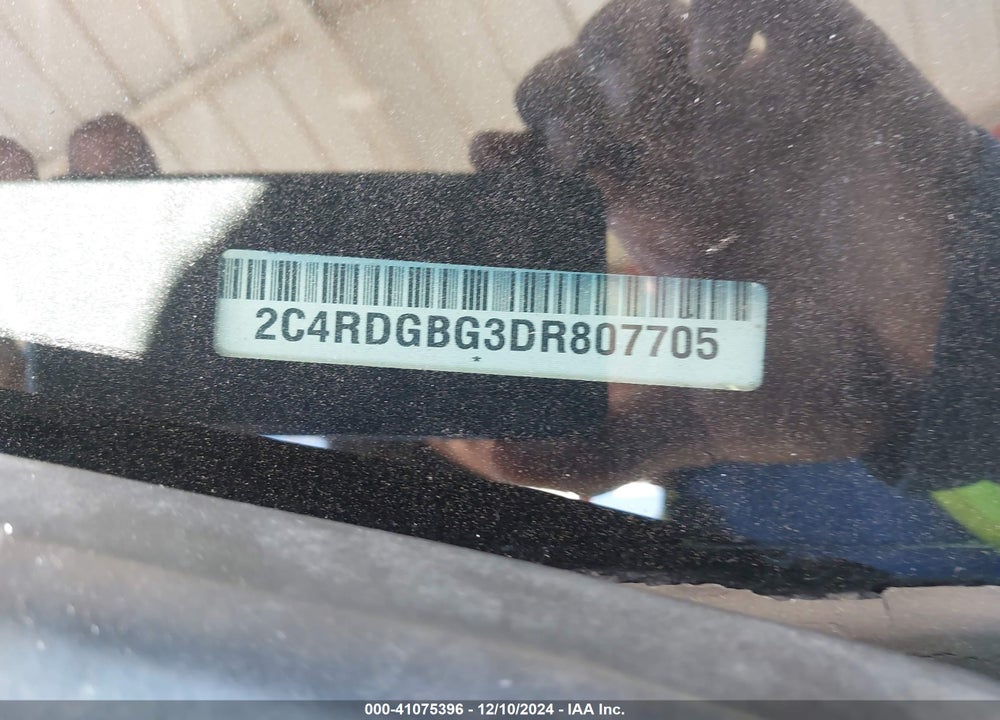 2013 DODGE GRAND CARAVAN SE VIN: 2C4RDGBG3DR807705