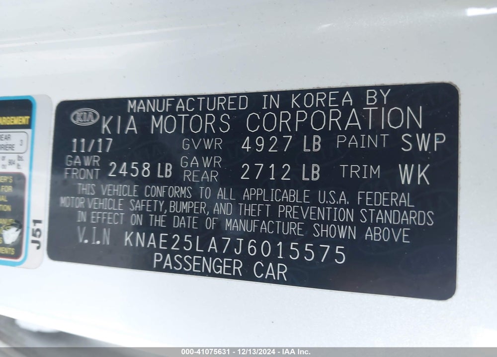2018 KIA STINGER PREMIUM VIN: KNAE25LA7J6015575