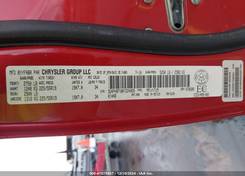 2010 DODGE JOURNEY R/T VIN: 3D4PH6FV8AT224055