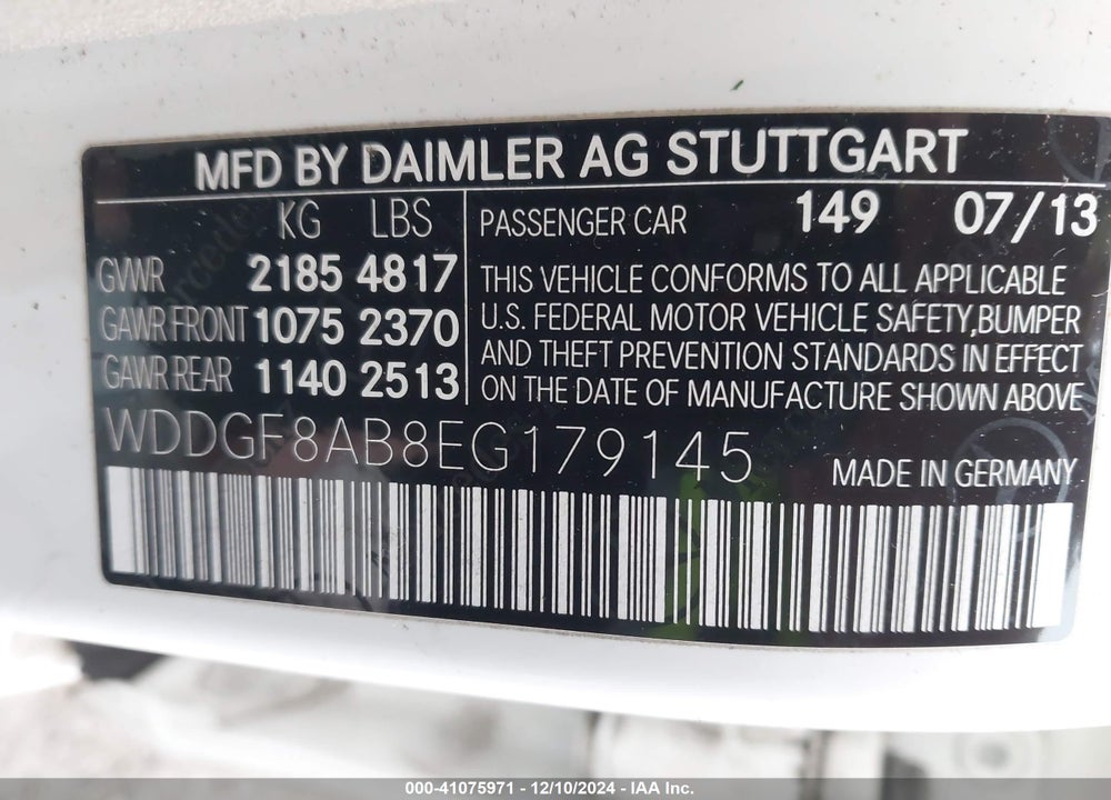 2014 MERCEDES-BENZ C 300 LUXURY 4MATIC/SPORT 4MATIC VIN: WDDGF8AB8EG179145