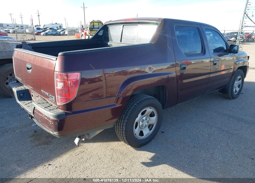 2009 HONDA RIDGELINE RT VIN: 5FPYK16289B105225