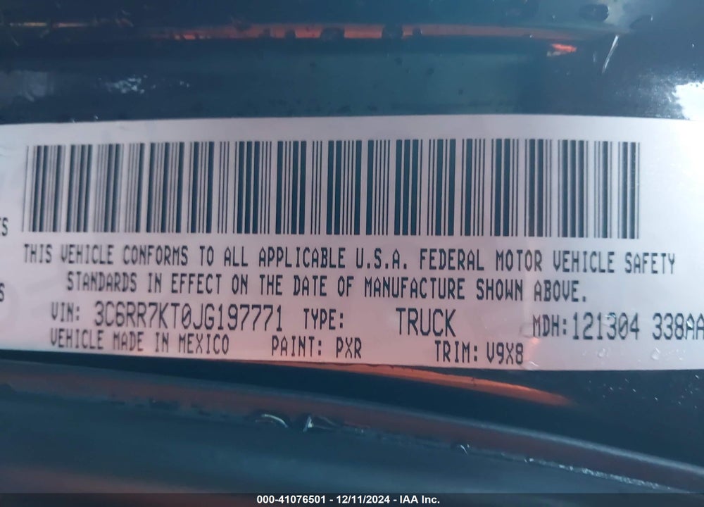 2018 RAM 1500 EXPRESS 4X4 5'7 BOX VIN: 3C6RR7KT0JG197771