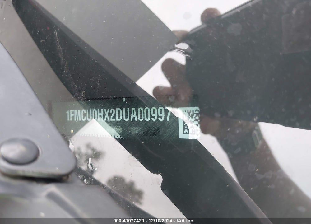 2013 FORD ESCAPE SEL VIN: 1FMCU0HX2DUA00997