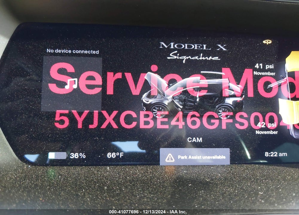 2016 TESLA MODEL X 75D/P100D/P90D VIN: 5YJXCBE46GFS00454