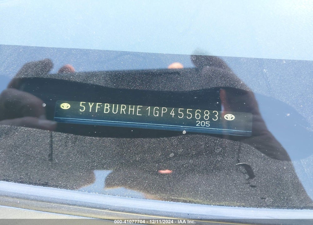 2016 TOYOTA COROLLA LE VIN: 5YFBURHE1GP455683