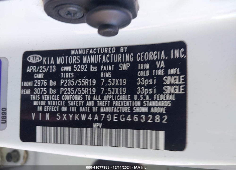 2014 KIA SORENTO LIMITED V6 VIN: 5XYKW4A79EG463282