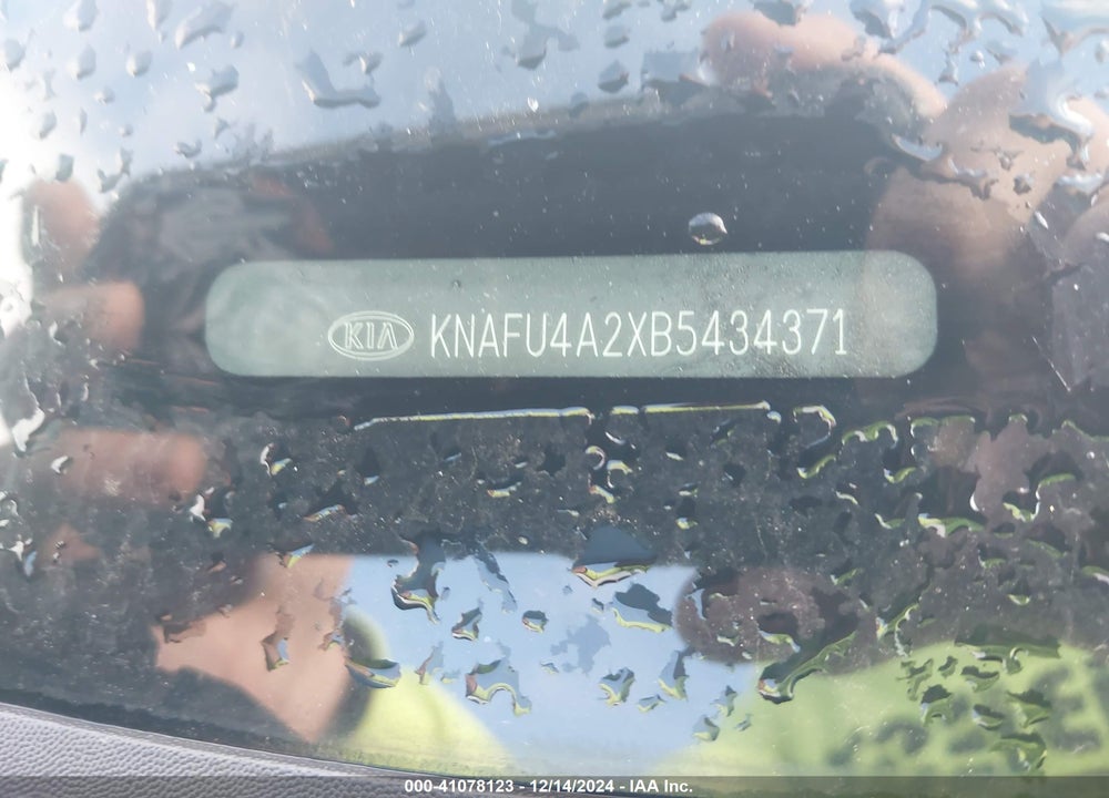 2011 KIA FORTE EX VIN: KNAFU4A2XB5434371