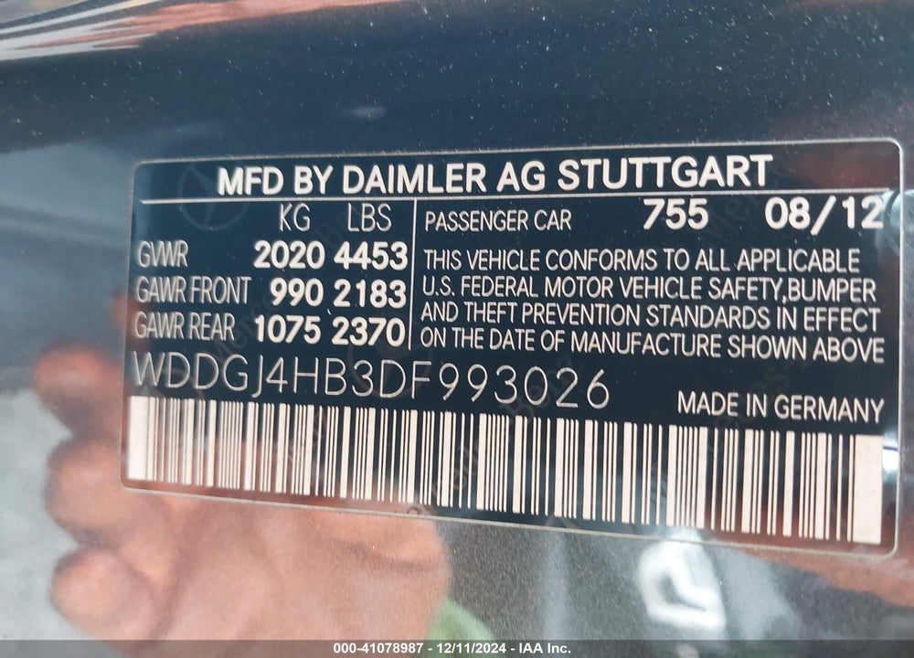 2013 MERCEDES-BENZ C 250 VIN: WDDGJ4HB3DF993026