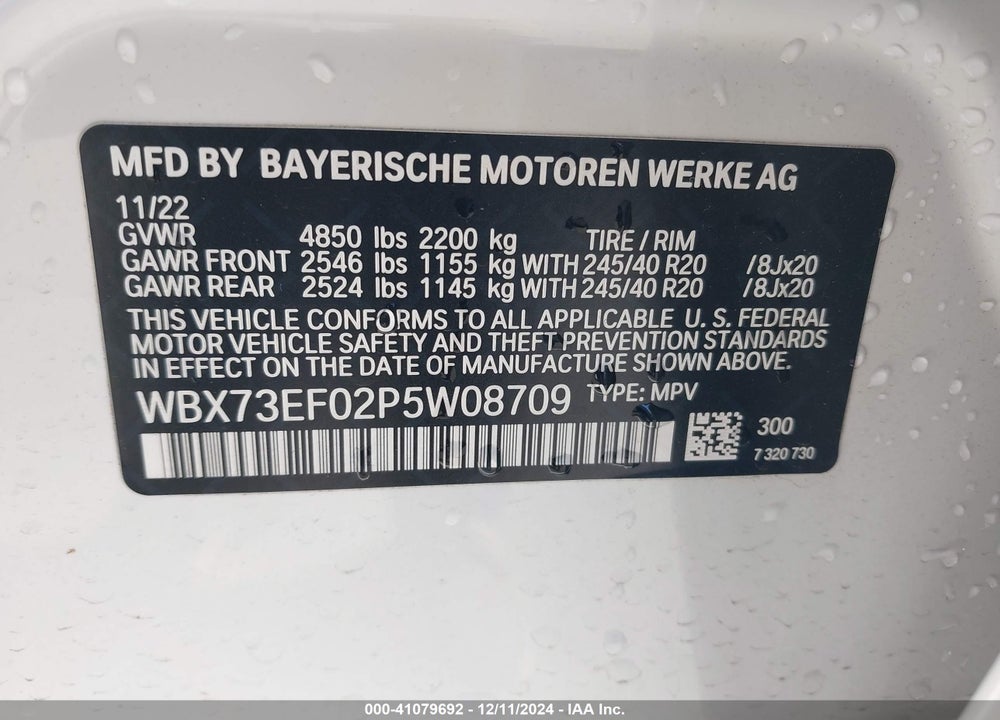 2023 BMW X1 XDRIVE28I VIN: WBX73EF02P5W08709