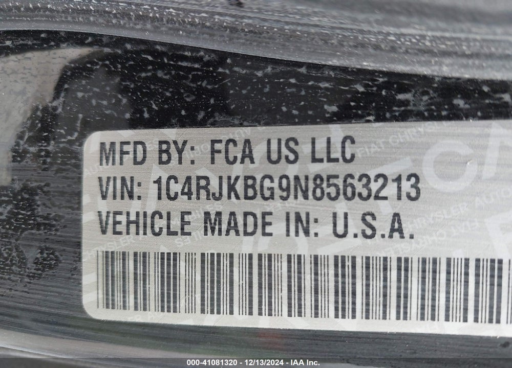 2022 JEEP GRAND CHEROKEE L LIMITED 4X4 VIN: 1C4RJKBG9N8563213