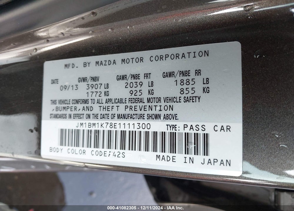 2014 MAZDA 3 I SPORT VIN: JM1BM1K78E1111300