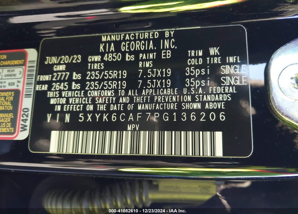2023 KIA SPORTAGE X LINE VIN: 5XYK6CAF7PG136206