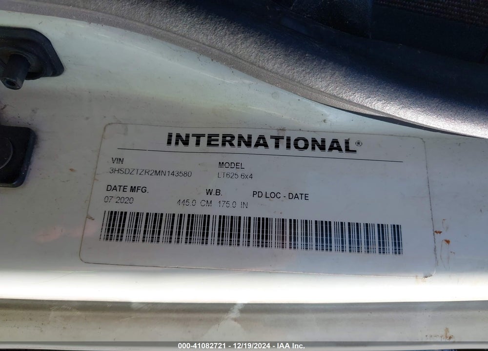 2021 INTERNATIONAL LT VIN: 3HSDZTZR2MN143580