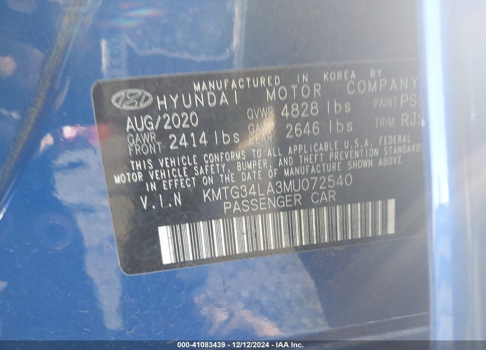 2021 GENESIS G70 2.0T AWD VIN: KMTG34LA3MU072540