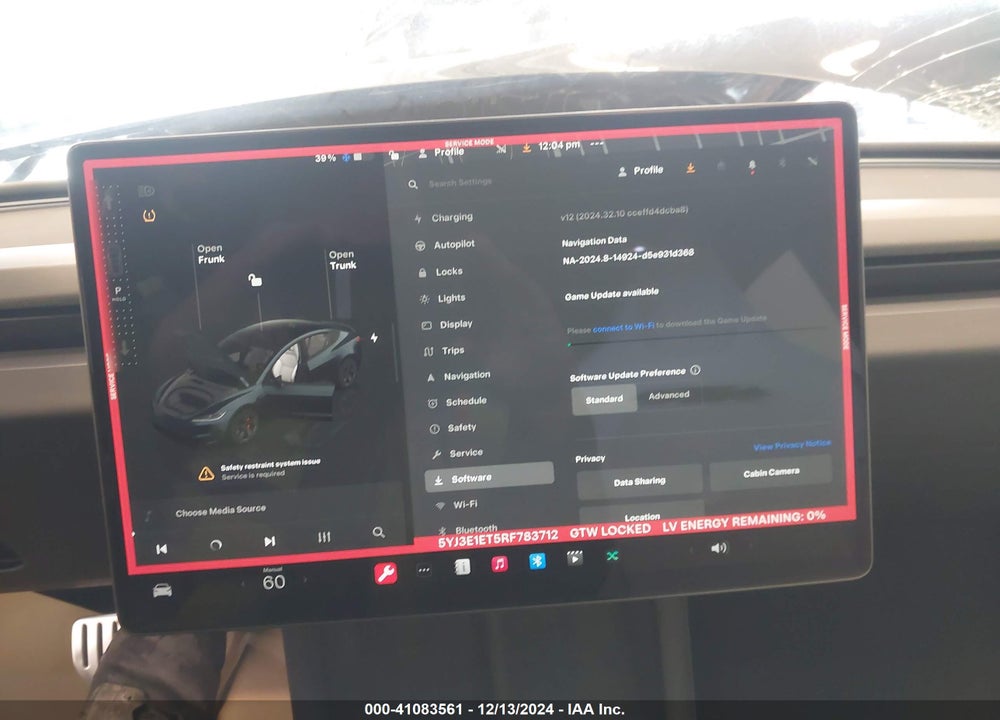 2024 TESLA MODEL 3 VIN: 5YJ3E1ET5RF783712