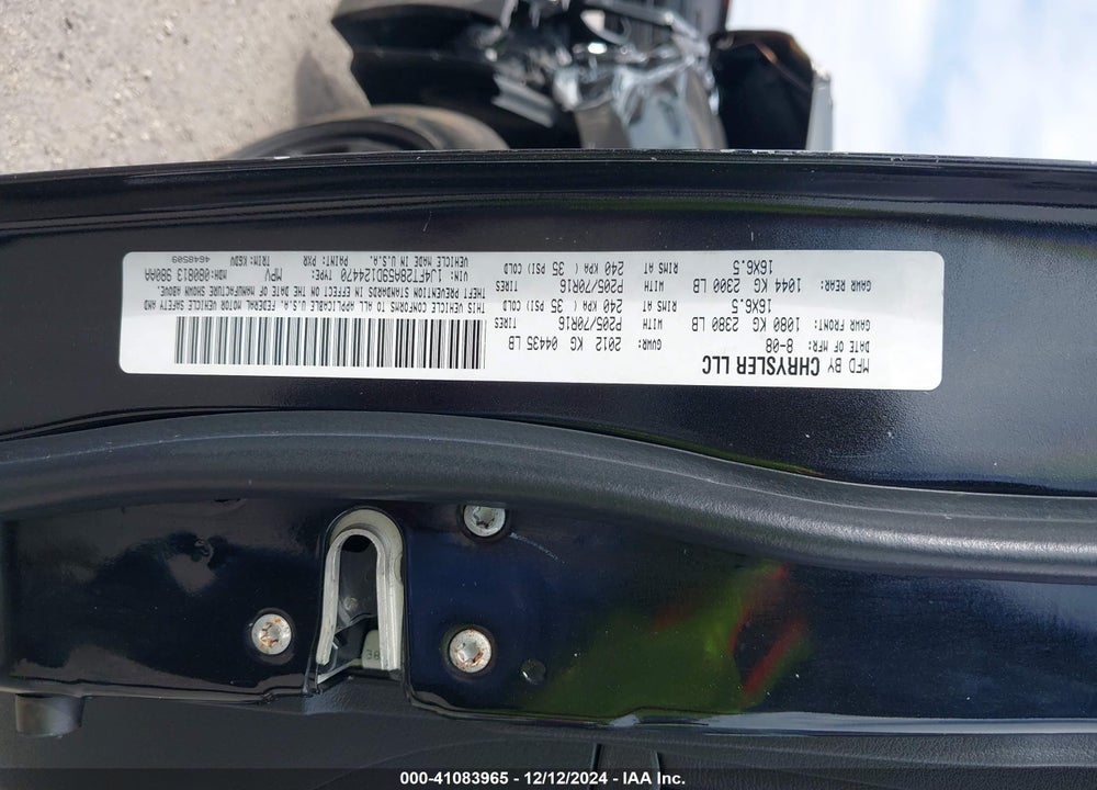 2009 JEEP PATRIOT SPORT VIN: 1J4FT28A59D124470