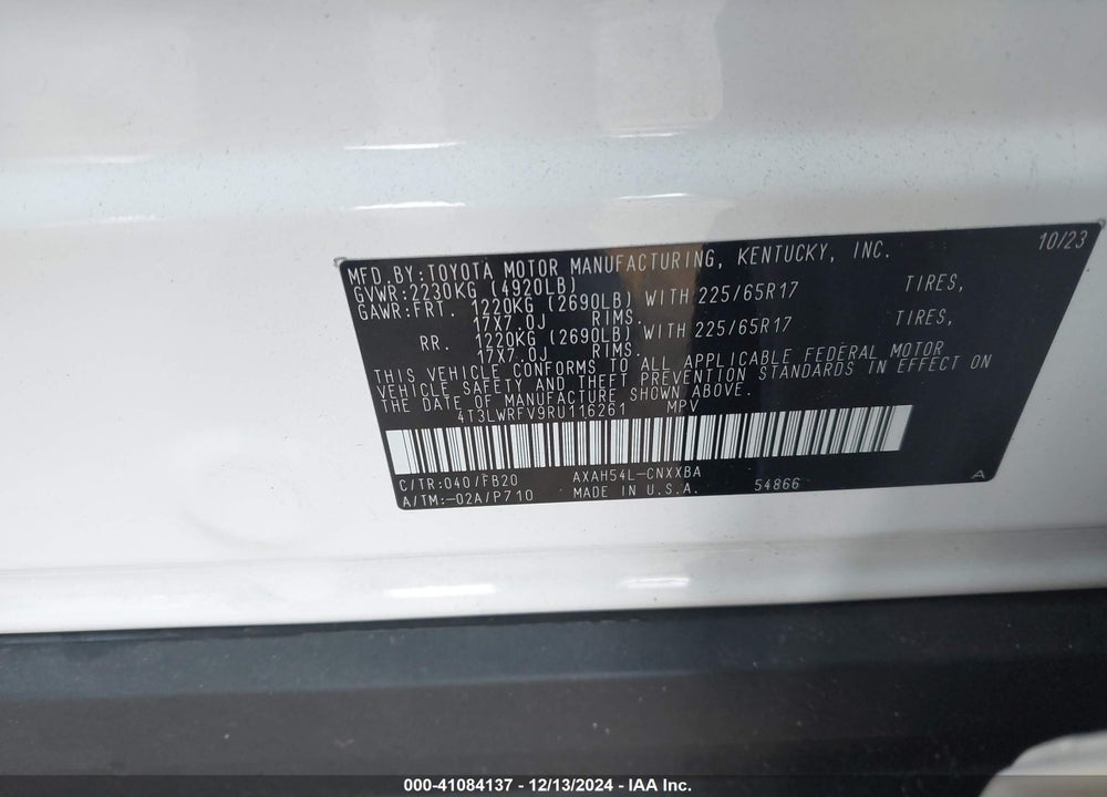 2024 TOYOTA RAV4 HYBRID LE VIN: 4T3LWRFV9RU116261