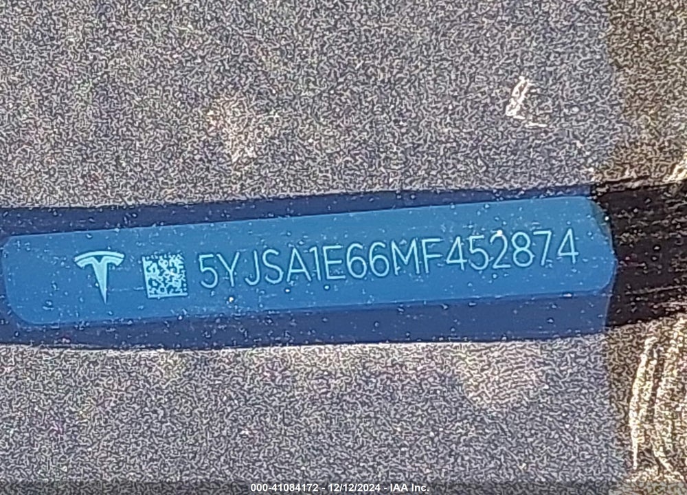 2021 TESLA MODEL S VIN: 5YJSA1E66MF452874