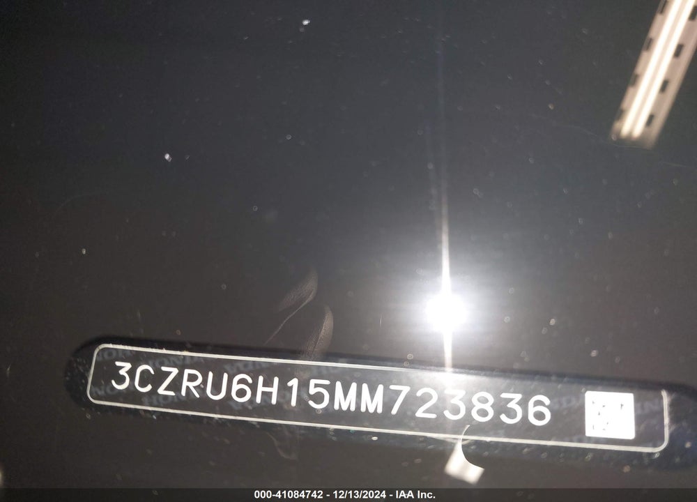 2021 HONDA HR-V AWD SPORT VIN: 3CZRU6H15MM723836