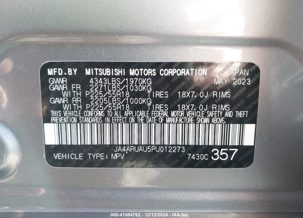 2023 MITSUBISHI OUTLANDER SPORT 2.0 ES VIN: JA4ARUAU5PU012273