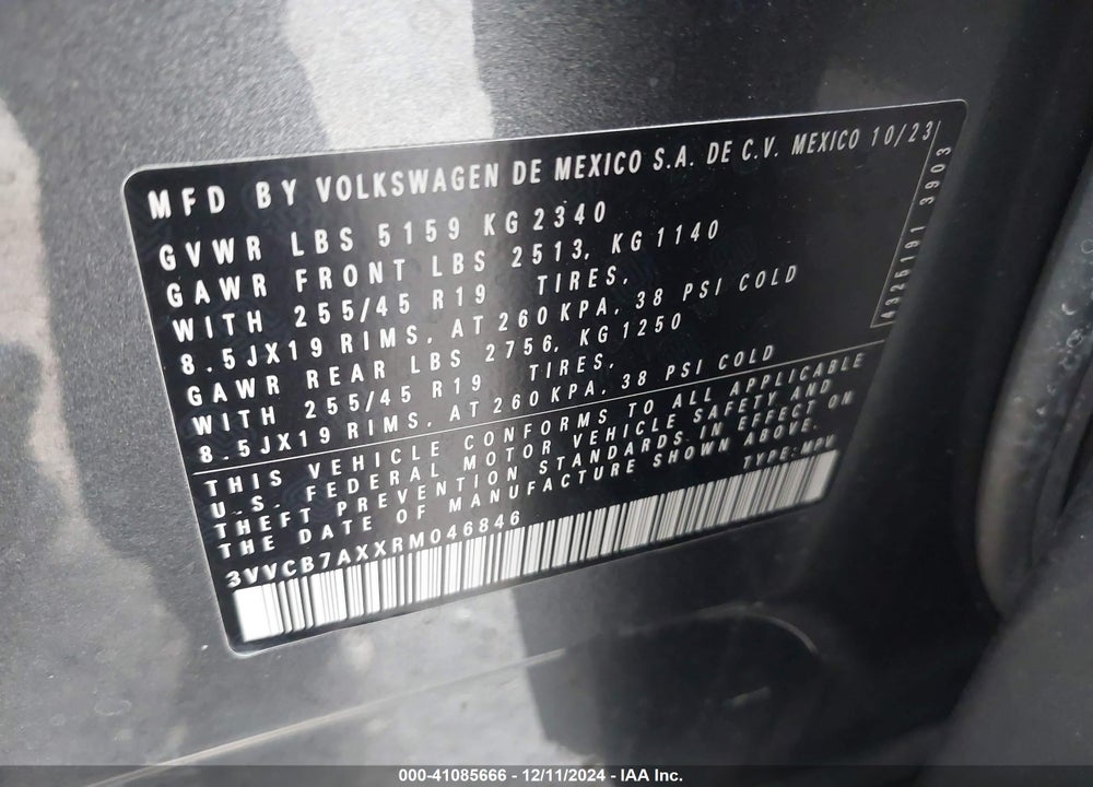 2024 VOLKSWAGEN TIGUAN 2.0T SE R-LINE BLACK VIN: 3VVCB7AXXRM046846