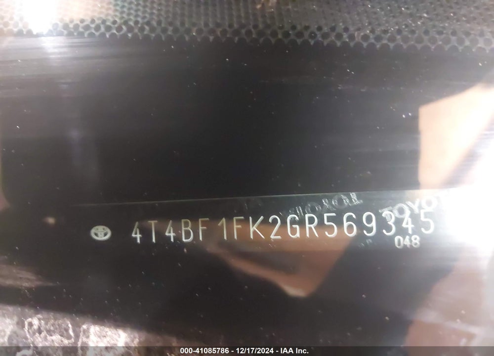 2016 TOYOTA CAMRY LE VIN: 4T4BF1FK2GR569345