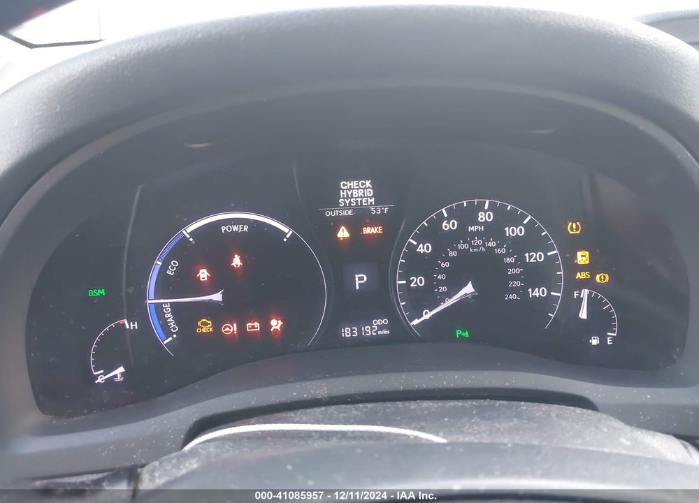 2013 LEXUS RX 450H VIN: JTJBC1BA4D2059054