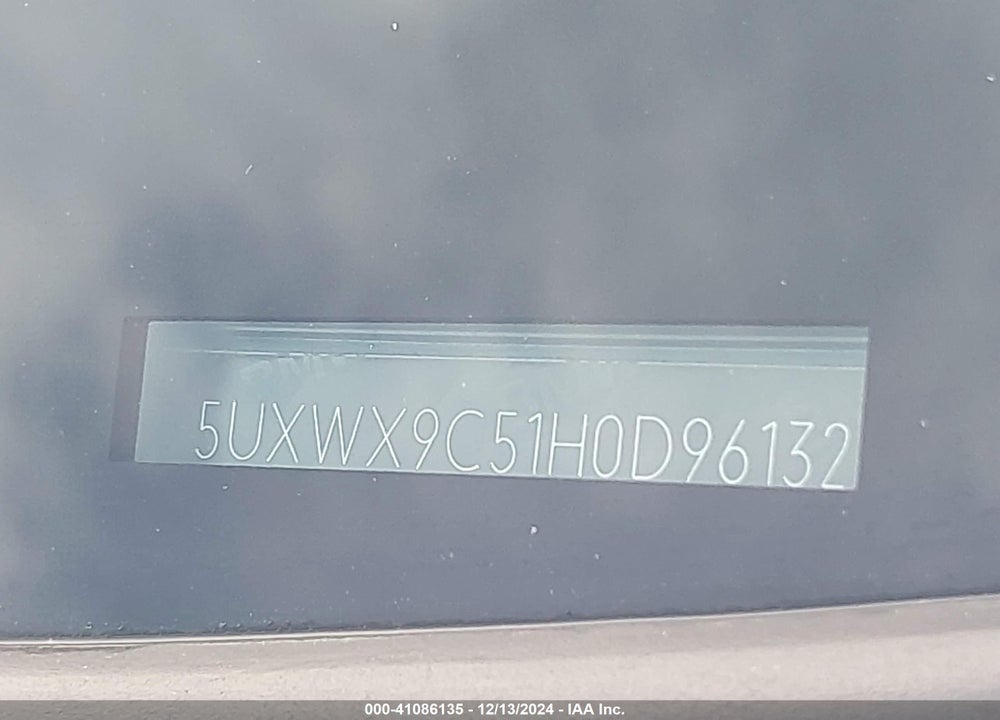 2017 BMW X3 XDRIVE28I VIN: 5UXWX9C51H0D96132