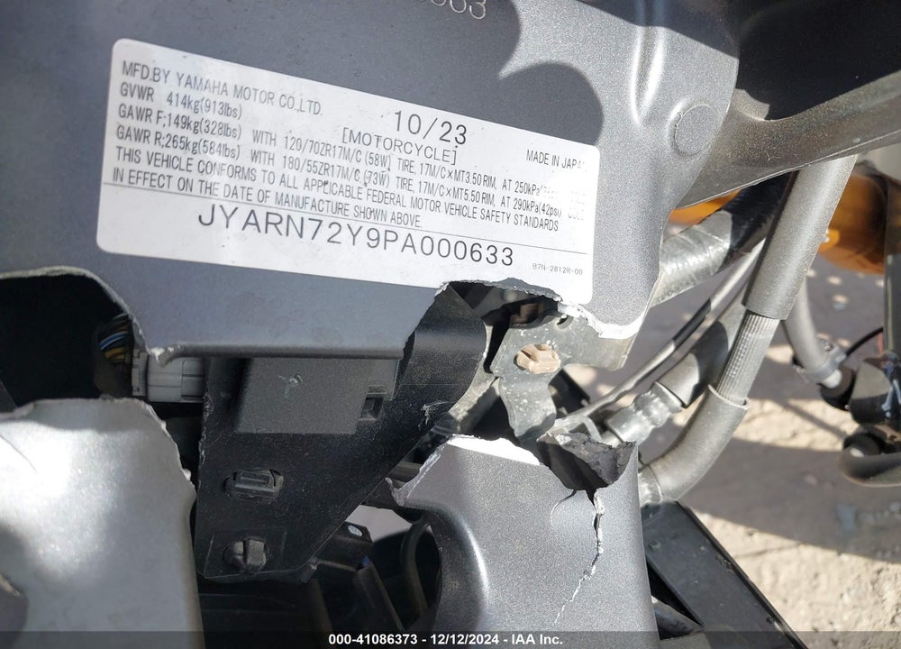 2023 YAMAHA MT09 DC VIN: JYARN72Y9PA000633