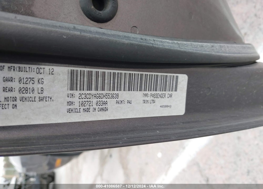 2013 DODGE CHALLENGER SXT VIN: 2C3CDYAG6DH553639