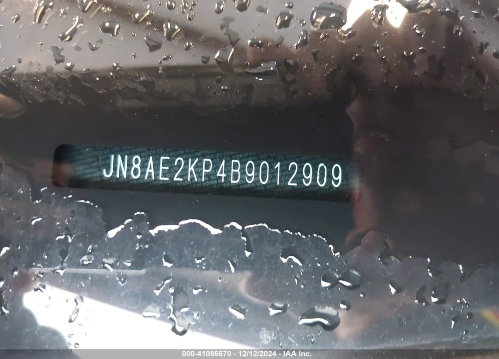 2011 NISSAN QUEST S VIN: JN8AE2KP4B9012909